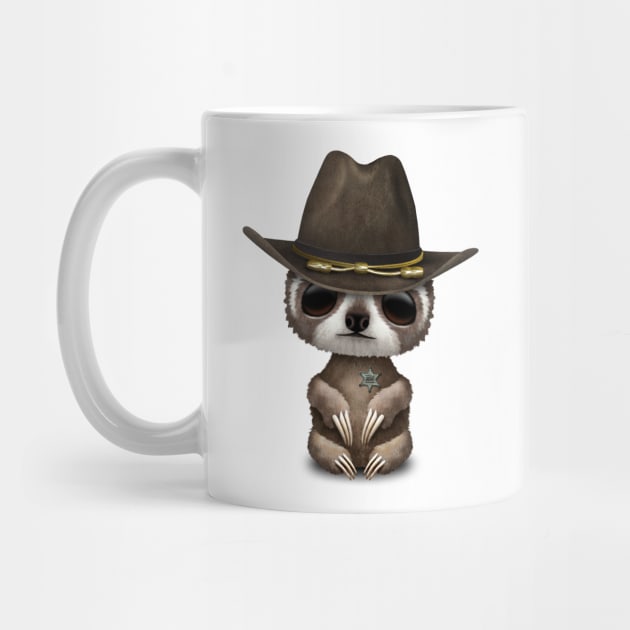 Cute Baby Sloth Sheriff by jeffbartels